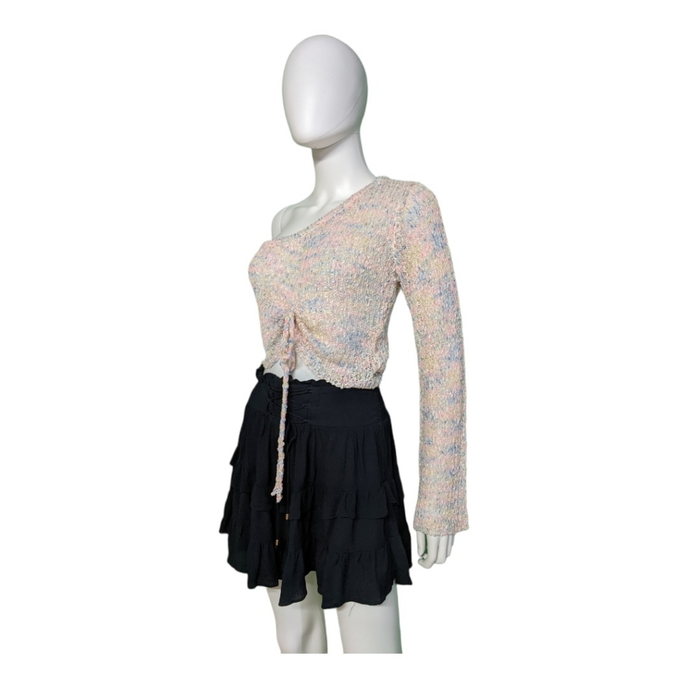 Le Lis Collection One Shoulder Ruched Top Multi S - Picture 8 of 12